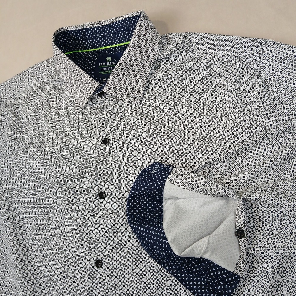 Tom‎ Baine 4XL 20-20.5 Mens Shirt Performance 4 Way Stretch Flip Cuff Geometric